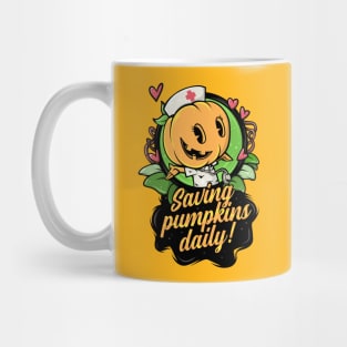 Nurse Halloween Women Cute Spooky Saving Pumpkins Daily Mug